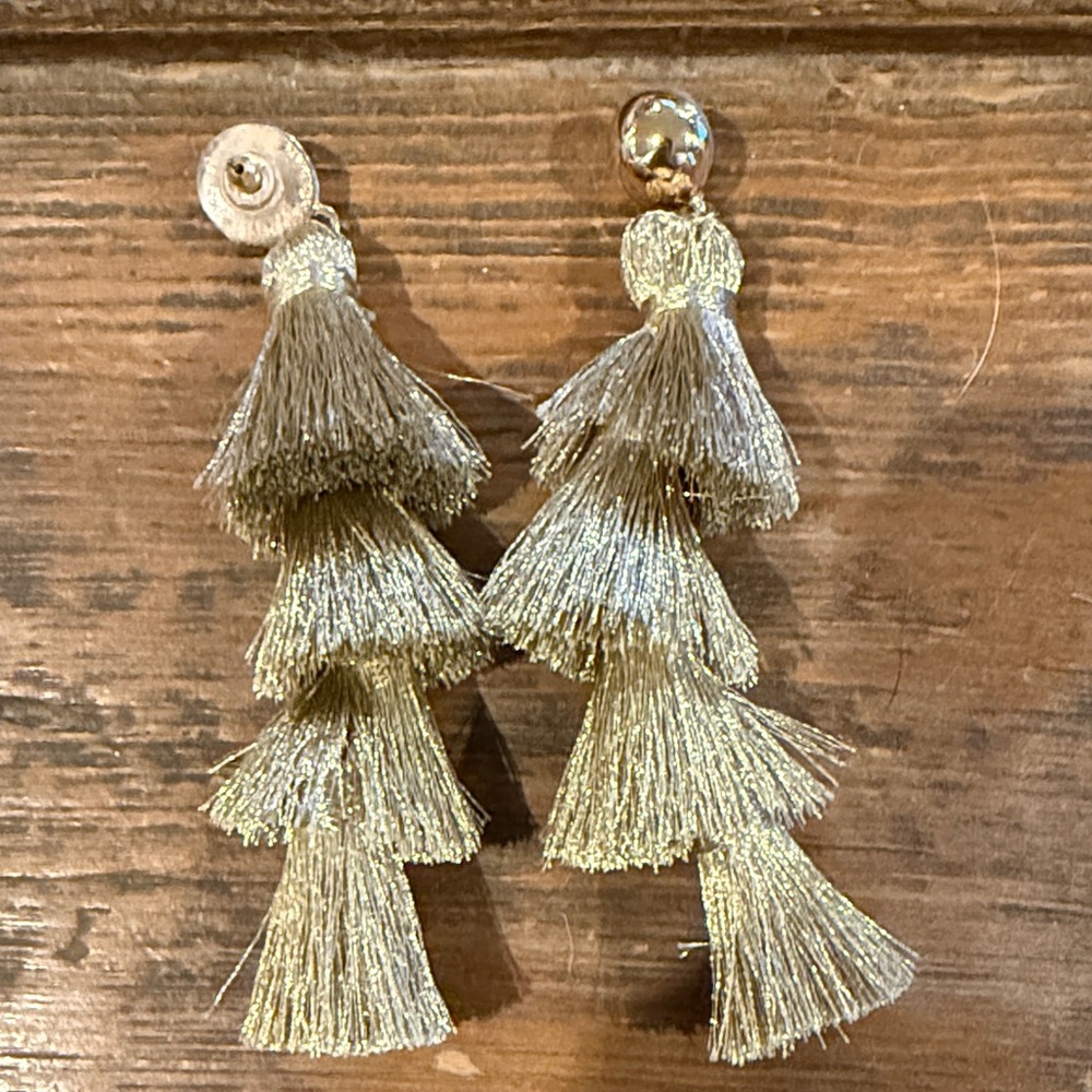 Elegant Gold Tassel Earrings